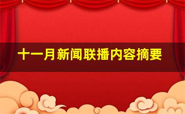 十一月新闻联播内容摘要