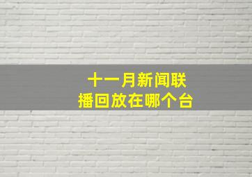 十一月新闻联播回放在哪个台