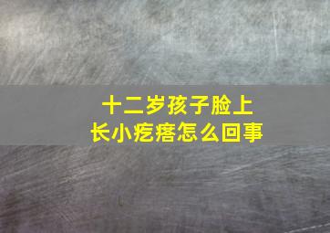 十二岁孩子脸上长小疙瘩怎么回事