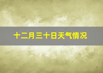 十二月三十日天气情况