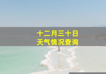 十二月三十日天气情况查询