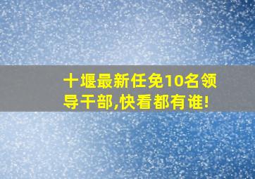 十堰最新任免10名领导干部,快看都有谁!