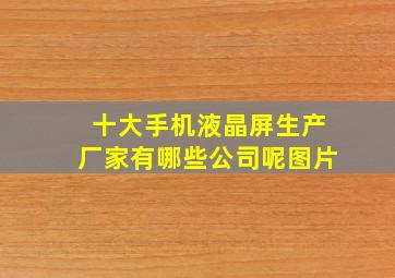 十大手机液晶屏生产厂家有哪些公司呢图片