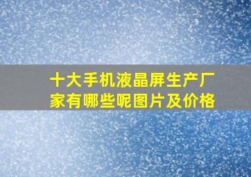 十大手机液晶屏生产厂家有哪些呢图片及价格