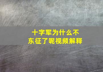 十字军为什么不东征了呢视频解释