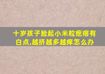 十岁孩子脸起小米粒疙瘩有白点,越挤越多越痒怎么办