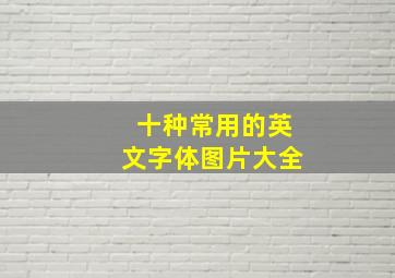 十种常用的英文字体图片大全