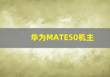 华为MATE50机主