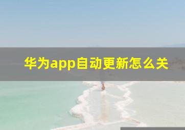 华为app自动更新怎么关