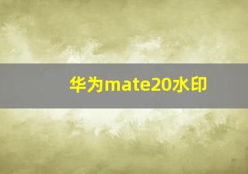 华为mate20水印