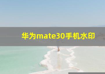 华为mate30手机水印