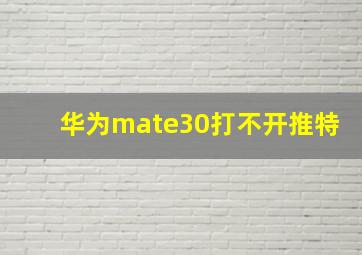 华为mate30打不开推特