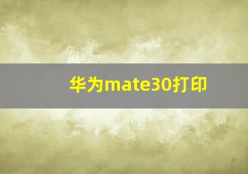 华为mate30打印