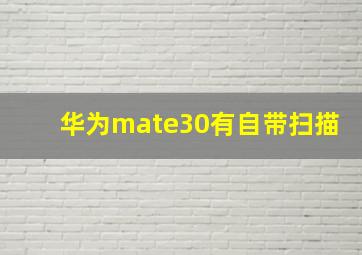 华为mate30有自带扫描