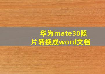 华为mate30照片转换成word文档