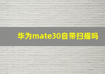 华为mate30自带扫描吗