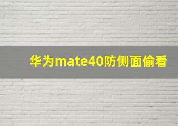 华为mate40防侧面偷看