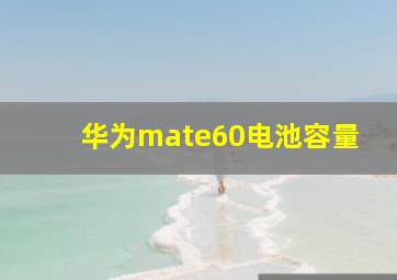 华为mate60电池容量