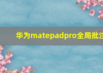 华为matepadpro全局批注