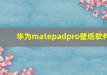 华为matepadpro壁纸软件