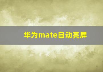 华为mate自动亮屏