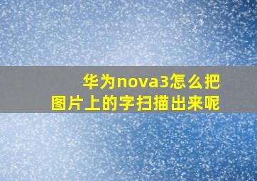 华为nova3怎么把图片上的字扫描出来呢