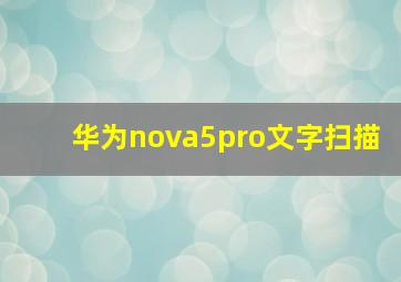 华为nova5pro文字扫描