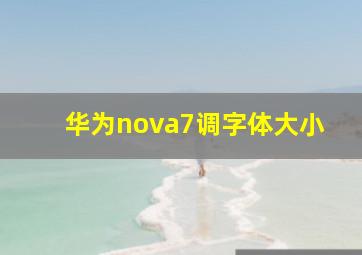 华为nova7调字体大小