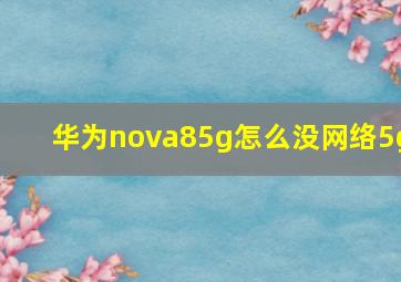 华为nova85g怎么没网络5g