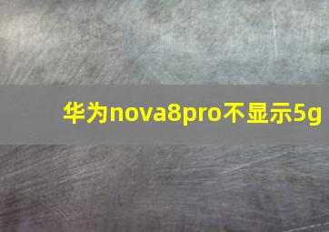 华为nova8pro不显示5g