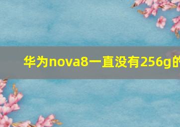 华为nova8一直没有256g的