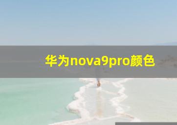 华为nova9pro颜色