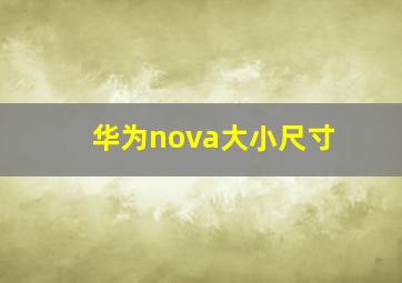 华为nova大小尺寸