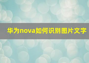 华为nova如何识别图片文字