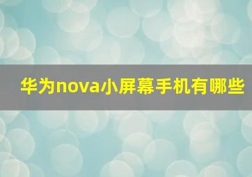 华为nova小屏幕手机有哪些