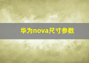 华为nova尺寸参数