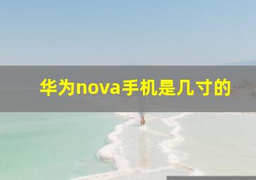 华为nova手机是几寸的