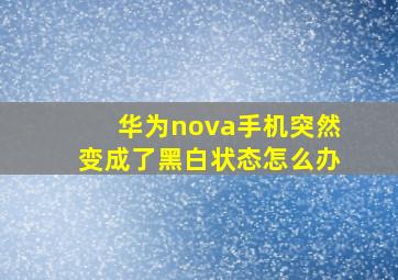 华为nova手机突然变成了黑白状态怎么办