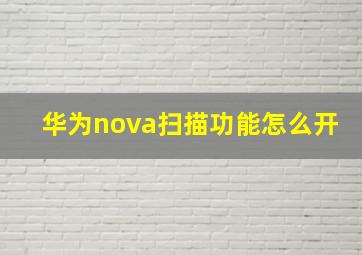 华为nova扫描功能怎么开