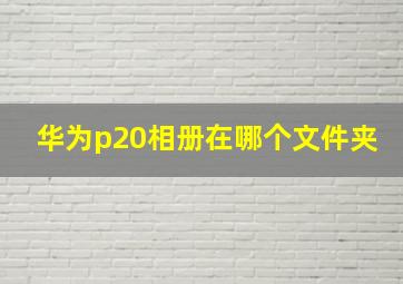 华为p20相册在哪个文件夹