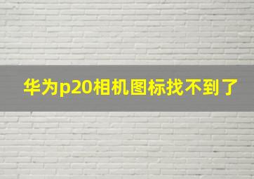 华为p20相机图标找不到了