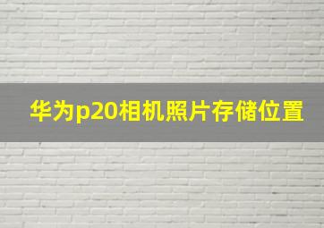 华为p20相机照片存储位置