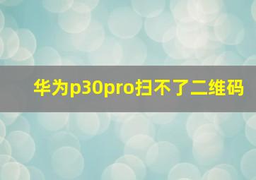 华为p30pro扫不了二维码