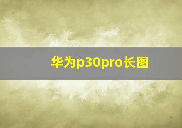 华为p30pro长图