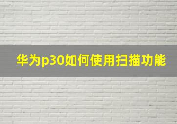 华为p30如何使用扫描功能