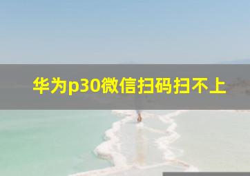 华为p30微信扫码扫不上