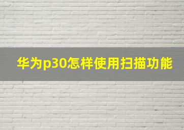 华为p30怎样使用扫描功能