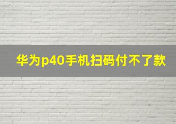 华为p40手机扫码付不了款