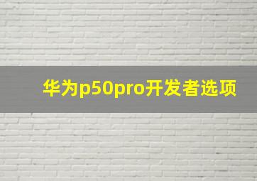 华为p50pro开发者选项