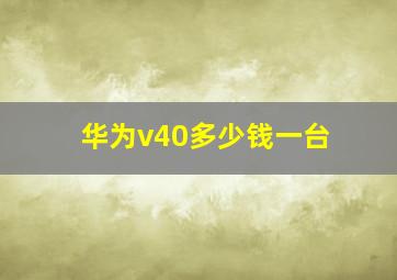 华为v40多少钱一台